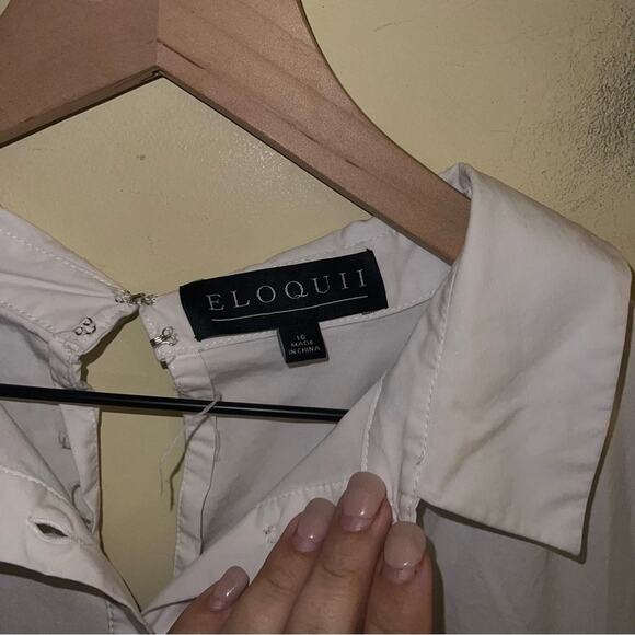 ELOQUII two tone top button workwear dress 16 - Picture 4 of 5